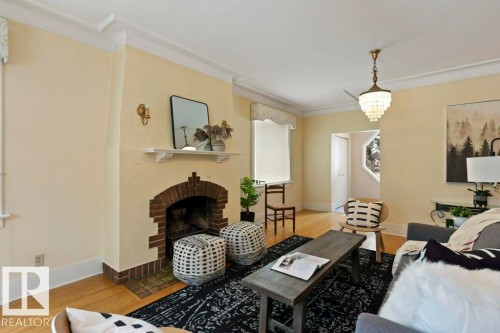 25 Sunnyside Crescent, St. Albert, AB - Indoor Photo Showing Living Room With Fireplace