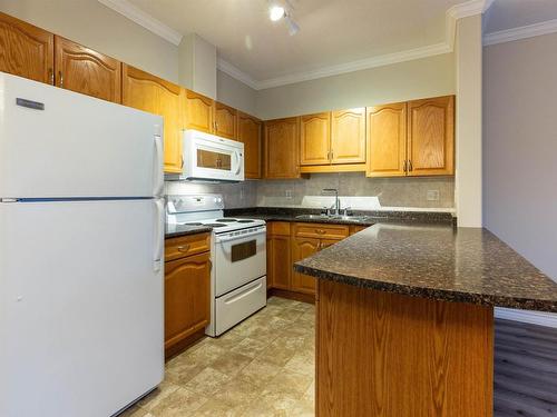 122 8528 82 Avenue, Edmonton, AB - Indoor Photo Showing Kitchen With Double Sink