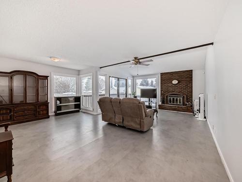 1116 36 Street, Edmonton, AB - Indoor Photo Showing Living Room With Fireplace