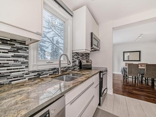 11022 126 Street, Edmonton, AB - Indoor Photo Showing Kitchen With Double Sink With Upgraded Kitchen