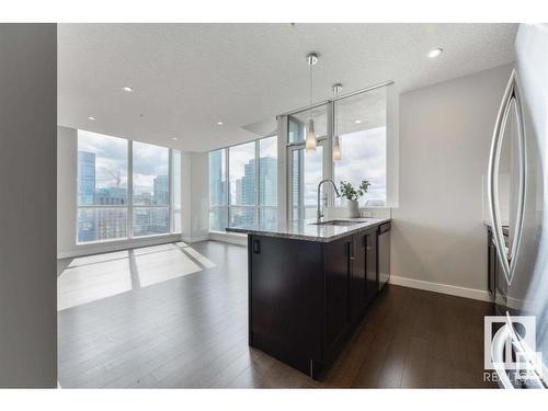 1901 10238 103 Street, Edmonton, AB - Indoor Photo Showing Kitchen With Upgraded Kitchen