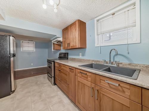 12430 76 Street, Edmonton, AB - Indoor Photo Showing Kitchen With Double Sink