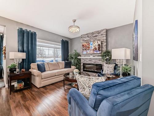 8504 223 Street, Edmonton, AB - Indoor Photo Showing Living Room With Fireplace