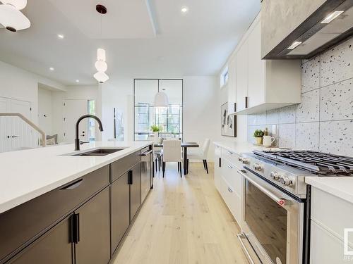 11133 66 Street, Edmonton, AB - Indoor Photo Showing Kitchen With Double Sink With Upgraded Kitchen