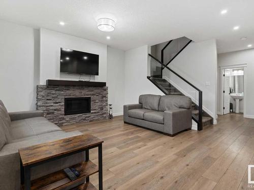 1090 Christie Vista, Edmonton, AB - Indoor Photo Showing Living Room With Fireplace