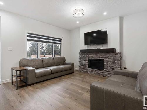 1090 Christie Vista, Edmonton, AB - Indoor Photo Showing Living Room With Fireplace