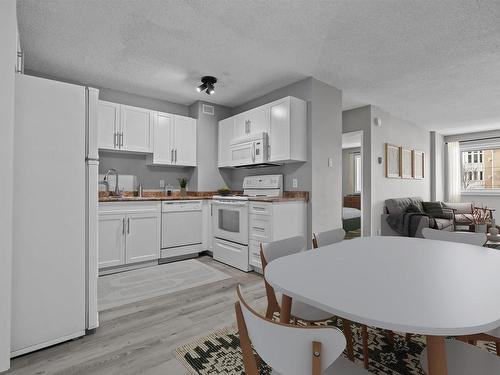 308 9710 105 Street, Edmonton, AB - Indoor Photo Showing Kitchen With Double Sink