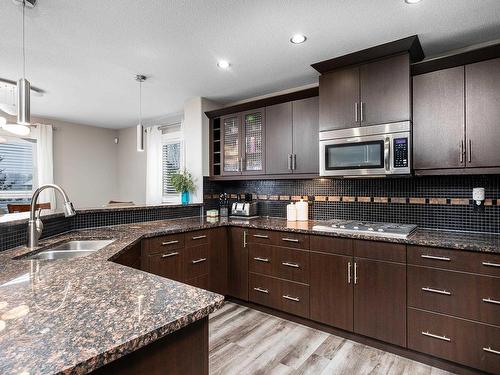 1257 Westerra Crescent, Stony Plain, AB - Indoor Photo Showing Kitchen With Double Sink With Upgraded Kitchen