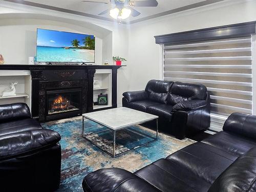 5412 162B Ave, Edmonton, AB - Indoor Photo Showing Living Room With Fireplace