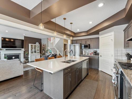 105 Summerstone Lane, Sherwood Park, AB - Indoor Photo Showing Kitchen With Double Sink With Upgraded Kitchen