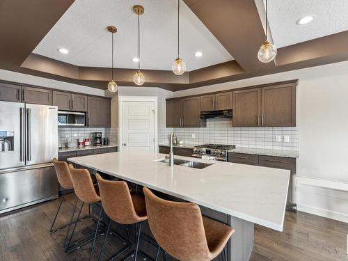 105 Summerstone Lane, Sherwood Park, AB - Indoor Photo Showing Kitchen With Double Sink With Upgraded Kitchen