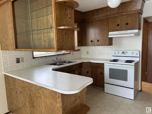 5020 59 Street, Redwater, AB - Indoor Photo Showing Kitchen With Double Sink