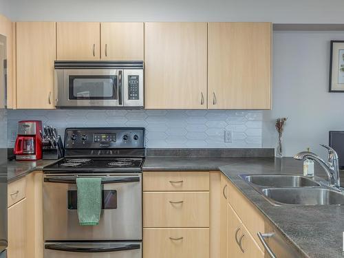 1407 10180 104 Street, Edmonton, AB - Indoor Photo Showing Kitchen With Double Sink