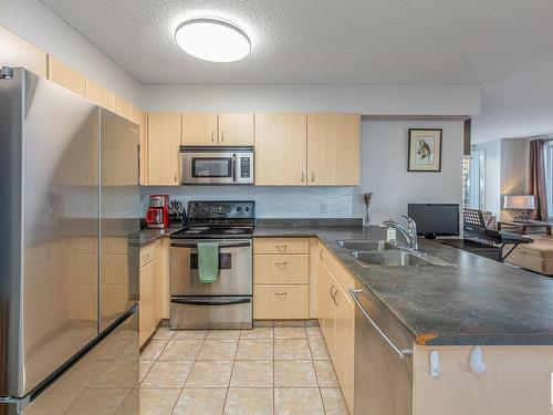 1407 10180 104 Street, Edmonton, AB - Indoor Photo Showing Kitchen With Double Sink