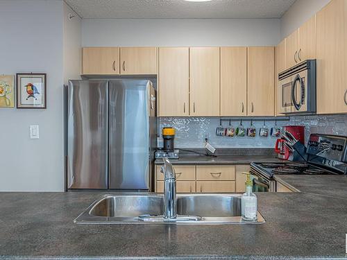 1407 10180 104 Street, Edmonton, AB - Indoor Photo Showing Kitchen With Double Sink