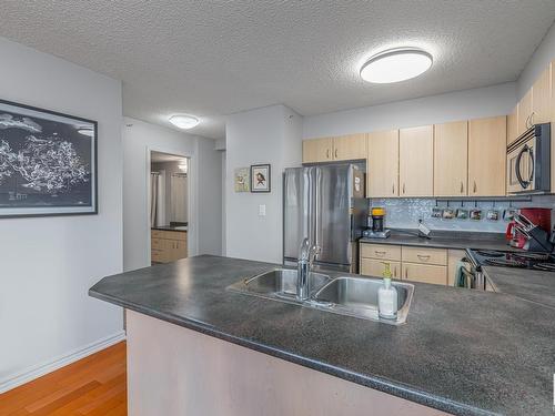 1407 10180 104 Street, Edmonton, AB - Indoor Photo Showing Kitchen With Double Sink