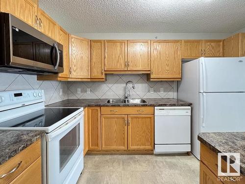 418 16035 132 Street, Edmonton, AB - Indoor Photo Showing Kitchen With Double Sink