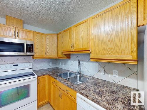 418 16035 132 Street, Edmonton, AB - Indoor Photo Showing Kitchen With Double Sink