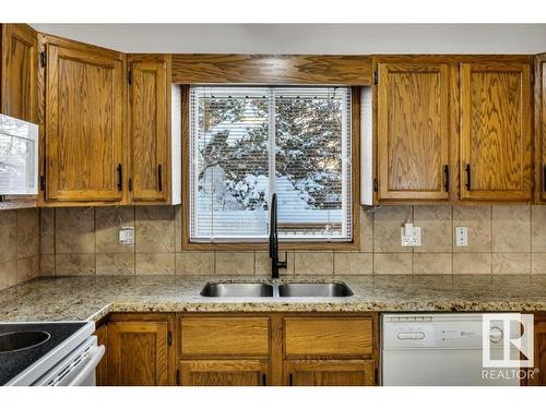 221 Oeming Road, Edmonton, AB - Indoor Photo Showing Kitchen With Double Sink