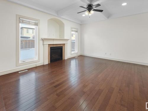 1268 Cunningham Drive, Edmonton, AB - Indoor Photo Showing Living Room With Fireplace