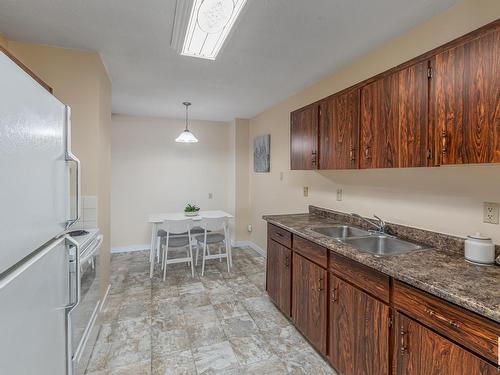 #302 10035-164 Street Nw, Edmonton, AB - Indoor Photo Showing Kitchen With Double Sink