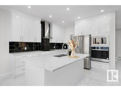 3709 41 Avenue, Beaumont, AB - Indoor Photo Showing Kitchen With Double Sink With Upgraded Kitchen