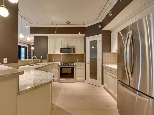 408 10108 125 Street, Edmonton, AB - Indoor Photo Showing Kitchen With Stainless Steel Kitchen With Upgraded Kitchen