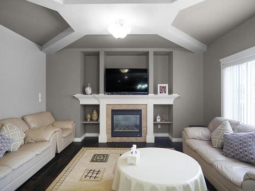 17043 71 Street, Edmonton, AB - Indoor Photo Showing Living Room With Fireplace