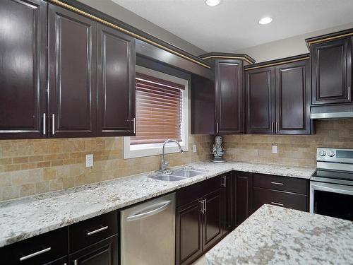 17043 71 Street, Edmonton, AB - Indoor Photo Showing Kitchen With Double Sink