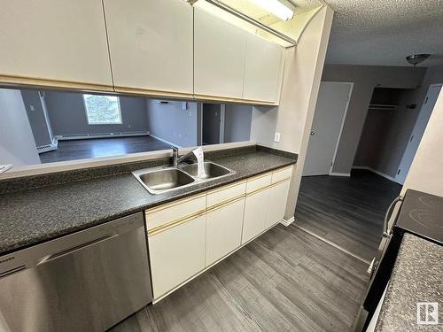 407 9620 174 Street, Edmonton, AB - Indoor Photo Showing Kitchen With Double Sink