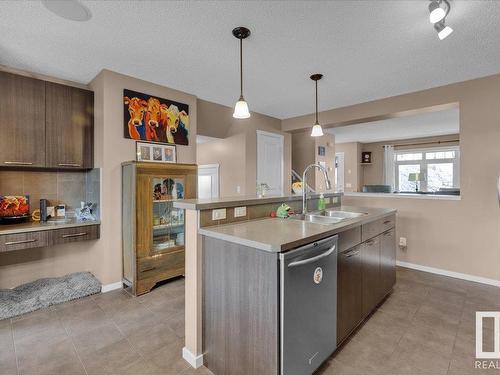 3608 12 St, Edmonton, AB - Indoor Photo Showing Kitchen With Double Sink