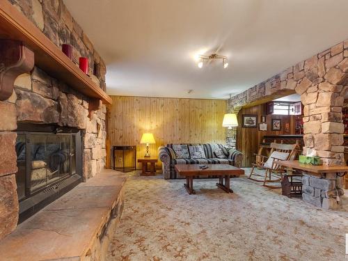 3131 74 Street, Edmonton, AB - Indoor Photo Showing Living Room With Fireplace