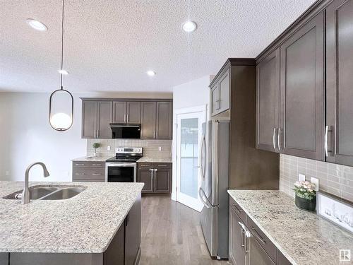 2087 Ware Road, Edmonton, AB - Indoor Photo Showing Kitchen With Double Sink With Upgraded Kitchen