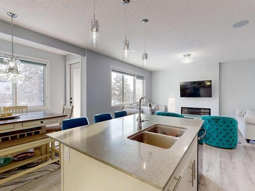 215 Glenridding Ravine Rd, Edmonton, AB - Indoor Photo Showing Kitchen With Double Sink