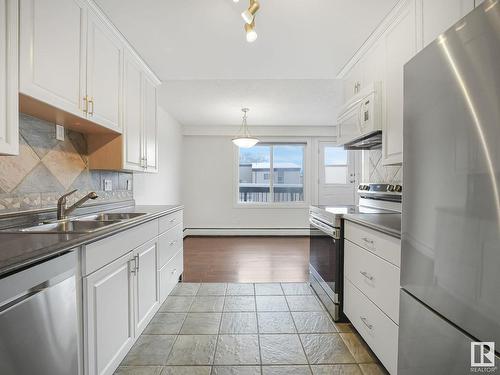 208 7805 159 Street, Edmonton, AB - Indoor Photo Showing Kitchen With Double Sink