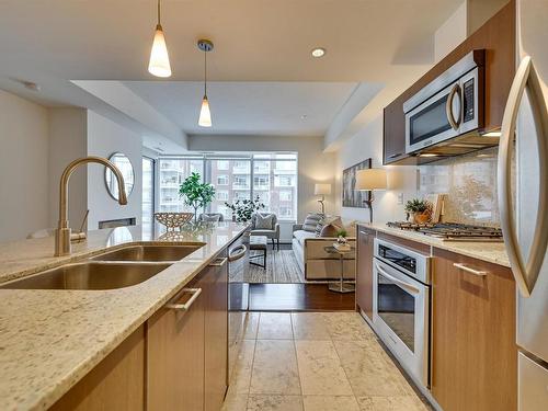 303 2510 109 Street, Edmonton, AB - Indoor Photo Showing Kitchen With Double Sink With Upgraded Kitchen