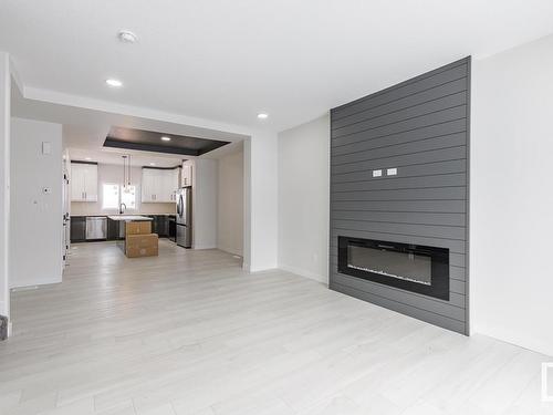 22 Chambery Crescent, St. Albert, AB - Indoor Photo Showing Living Room With Fireplace