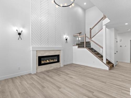 8820 181 Avenue, Edmonton, AB - Indoor Photo Showing Living Room With Fireplace