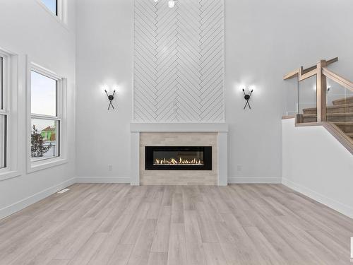 8820 181 Avenue, Edmonton, AB - Indoor Photo Showing Living Room With Fireplace