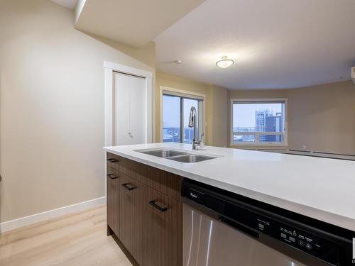 1306 10410 102 Avenue, Edmonton, AB - Indoor Photo Showing Kitchen With Double Sink