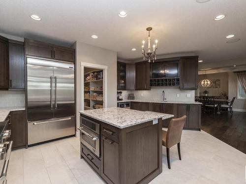 605 Howatt Drive, Edmonton, AB - Indoor Photo Showing Kitchen With Stainless Steel Kitchen With Upgraded Kitchen