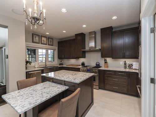 605 Howatt Drive, Edmonton, AB - Indoor Photo Showing Kitchen With Upgraded Kitchen