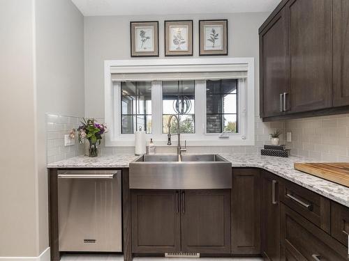 605 Howatt Drive, Edmonton, AB - Indoor Photo Showing Kitchen With Double Sink