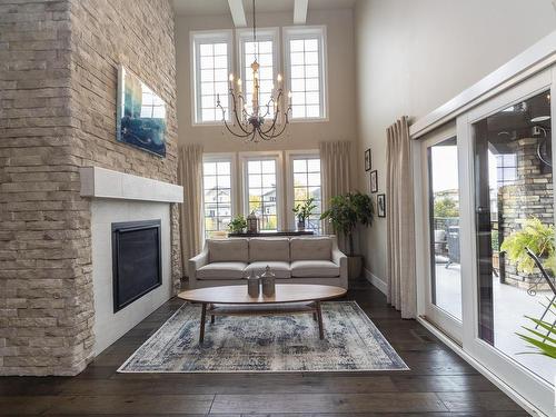 605 Howatt Drive, Edmonton, AB - Indoor Photo Showing Other Room With Fireplace