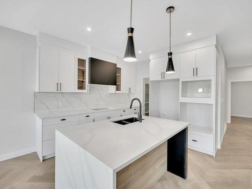 1060 Goldfinch Way, Edmonton, AB - Indoor Photo Showing Kitchen With Double Sink With Upgraded Kitchen