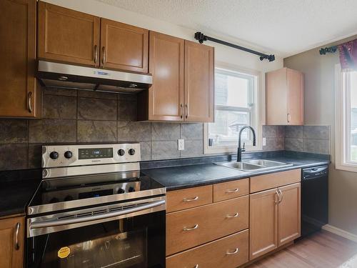 3011 21 Avenue, Edmonton, AB - Indoor Photo Showing Kitchen With Double Sink