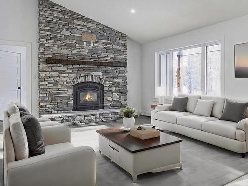 311 55504 Rr 13, Rural Lac Ste. Anne County, AB - Indoor Photo Showing Living Room With Fireplace