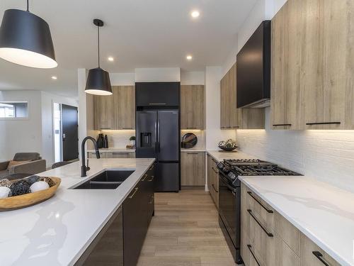 4541 Knight Wynd, Edmonton, AB - Indoor Photo Showing Kitchen With Double Sink With Upgraded Kitchen