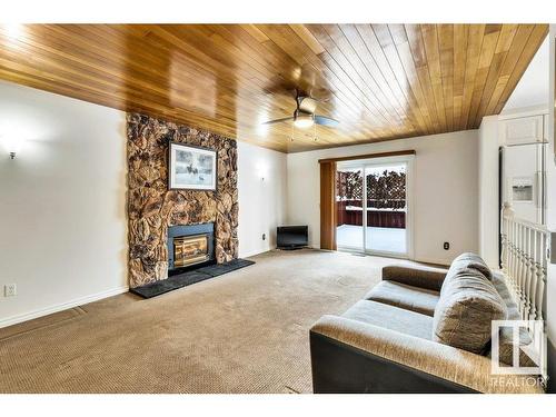 41 Wheatstone Crescent, St. Albert, AB - Indoor Photo Showing Living Room With Fireplace