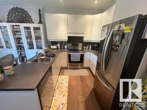 204 11415 100 Avenue, Edmonton, AB - Indoor Photo Showing Kitchen With Double Sink